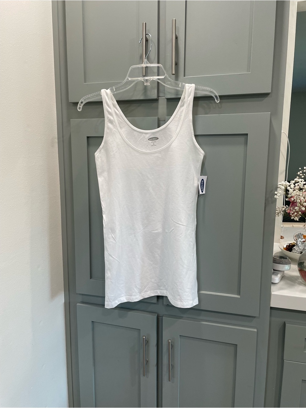 Old Navy White Women's Scoop Tank Top